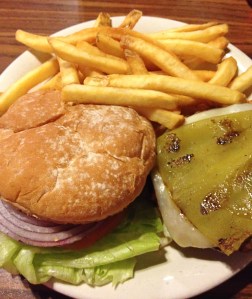 Mt Whitney Restaurant green chile buffalo cheeseburger