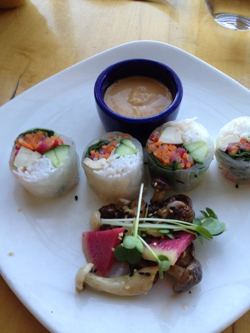 Spring rolls with peanut sauce