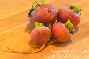 Bunch of golden beets from the farmers market