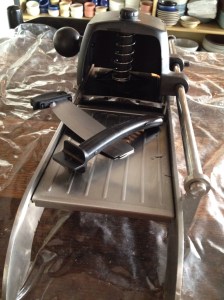 Commerial mandoline - a potentially lethal instrument.