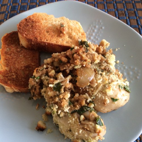 Baked oysters New Orleans style