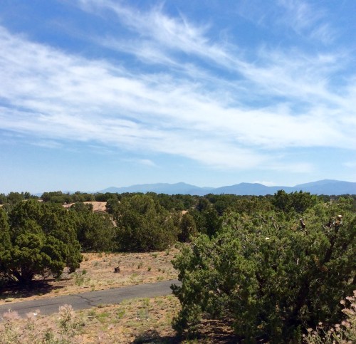 Sangre de Cristo Mountains across the trail